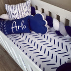 Cot Bedding - Navy Stripe Set 01 baby neutral nursery linen set South Africa