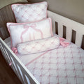 Cot Bedding - Dusty Pink Bow Set 01