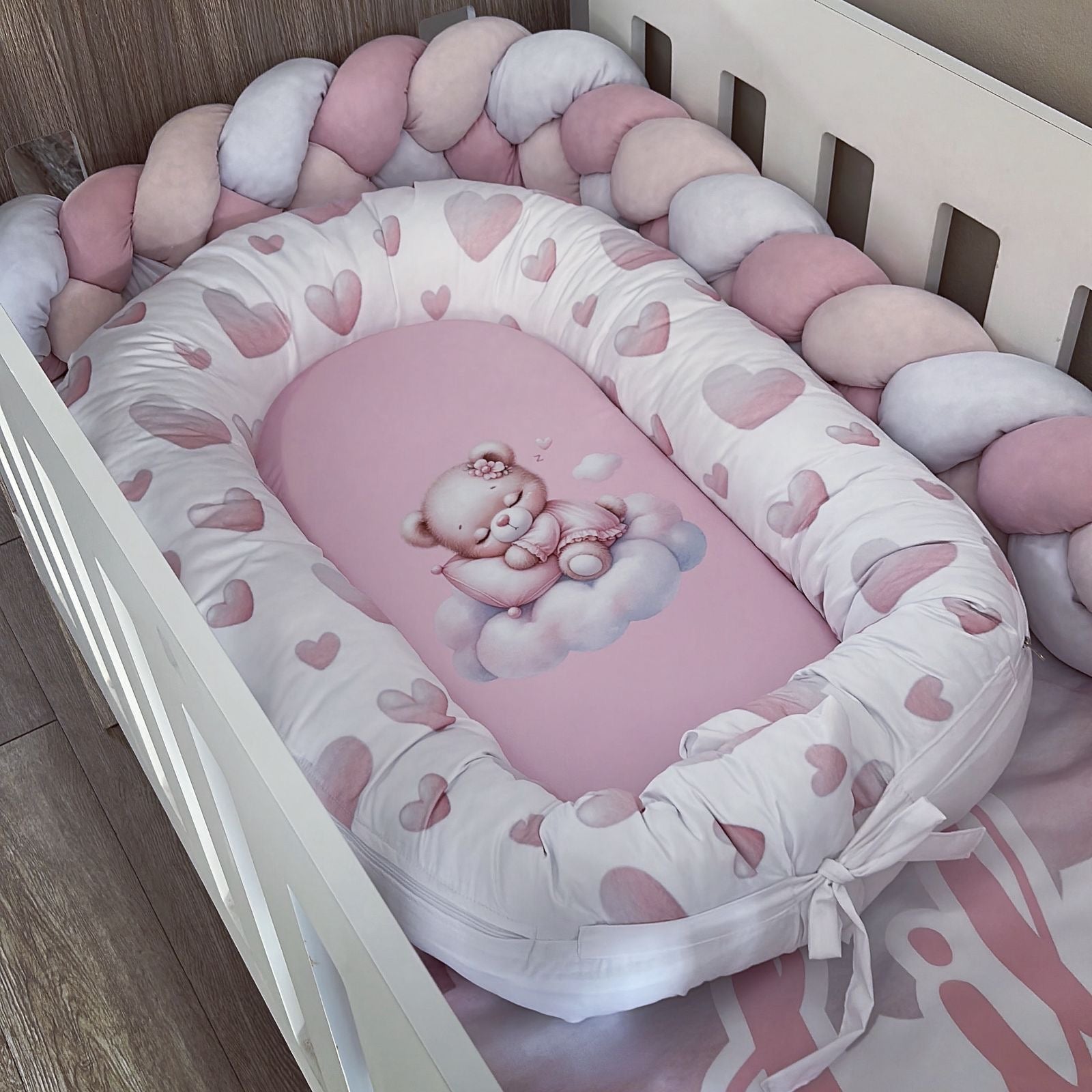 Nest - Pink Bear 01 baby nursery snuggle nests South Africa