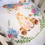Cot Bedding - Aqua Giraffe Set 01