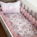 Cot Bedding - Pink Floral Set 05