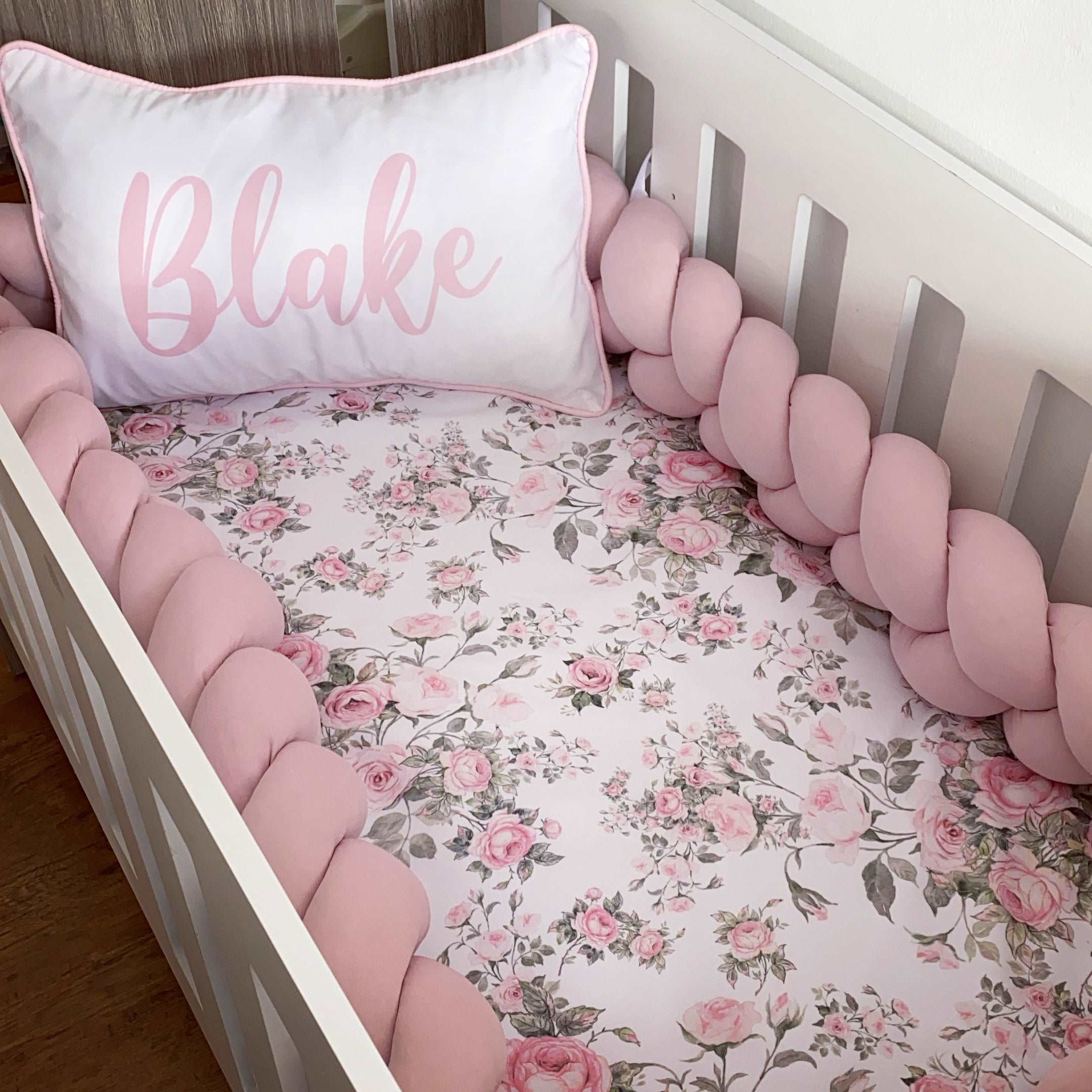 Cot Bedding - Pink Floral Set 05