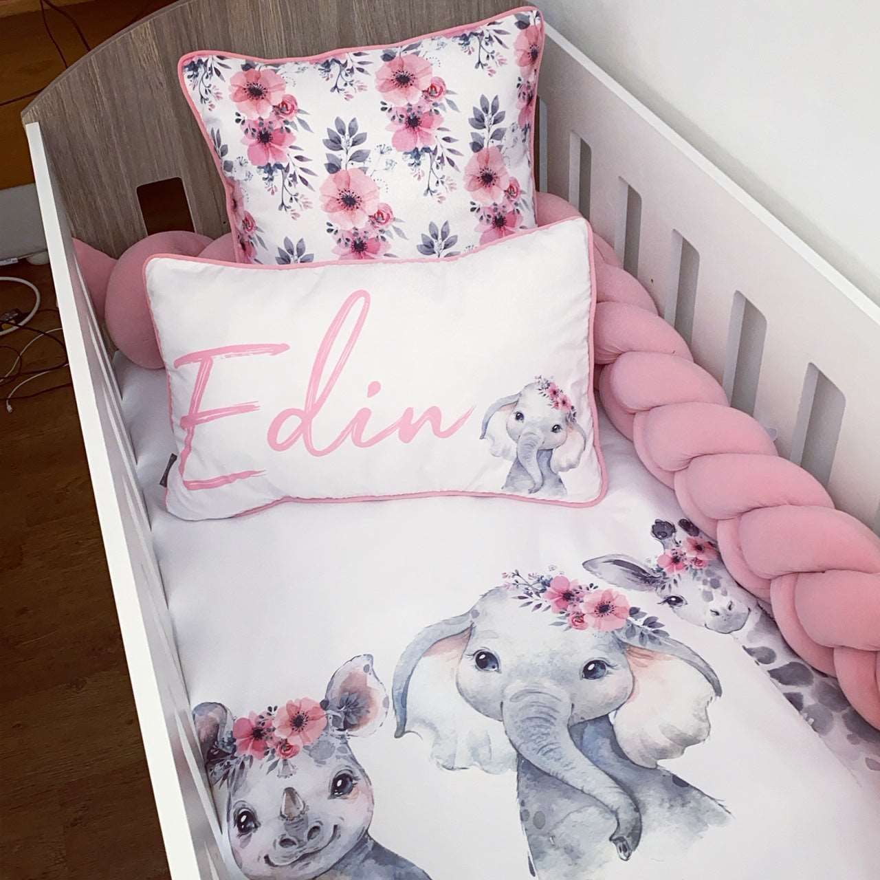 Cot Bedding - Pink Safari Set 17