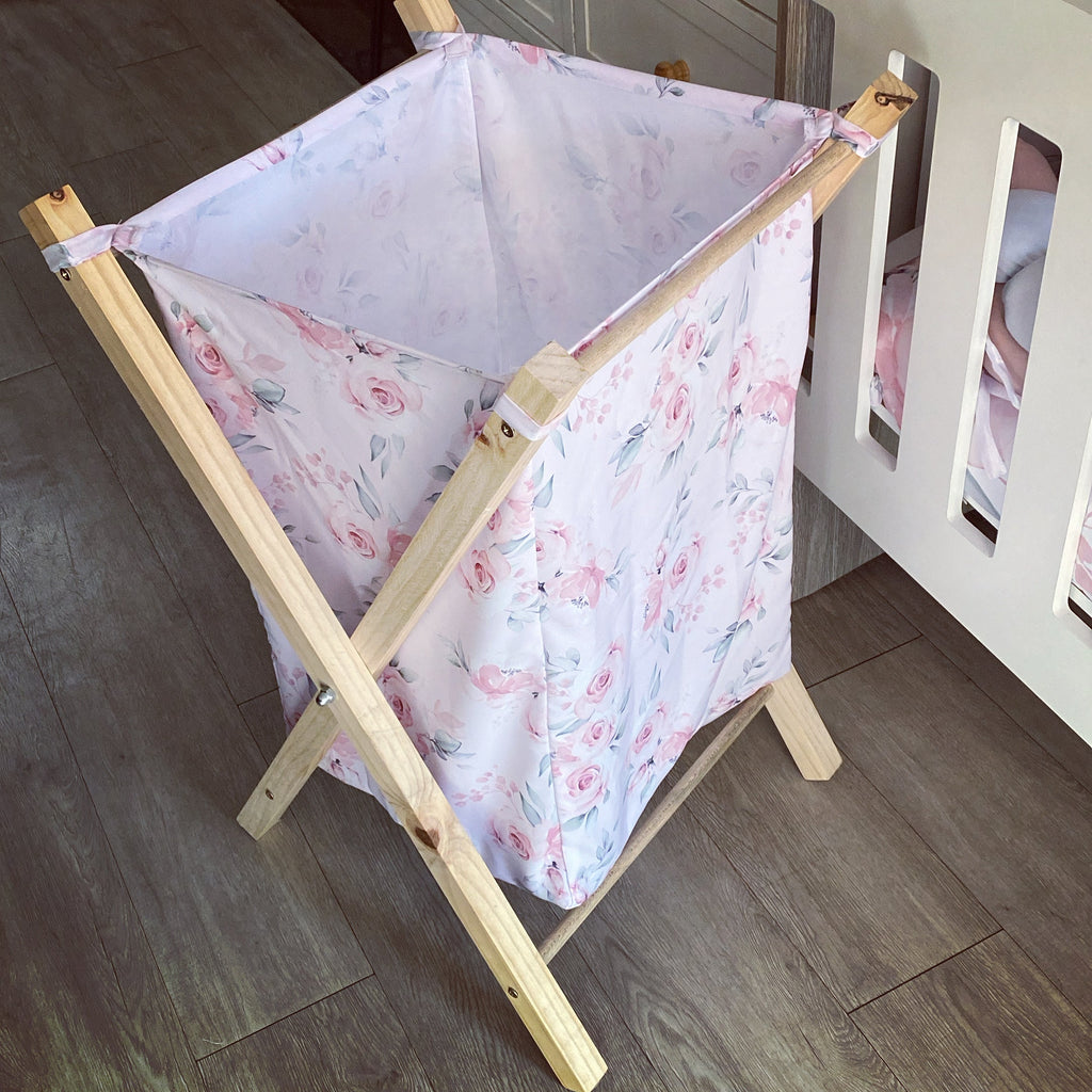 Wooden Laundry Baskets  - Pink Flower 01