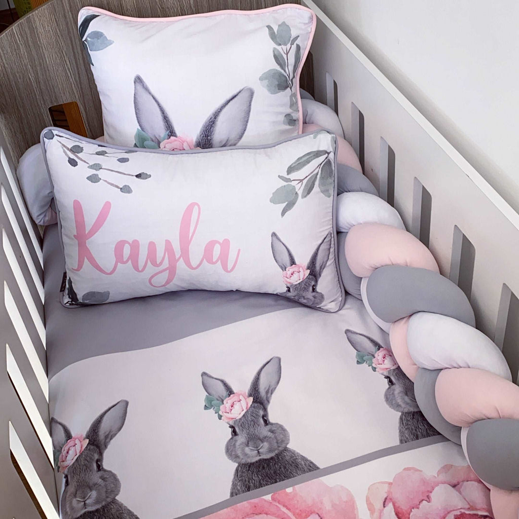 Cot Bedding - Pink Bunny Set 08