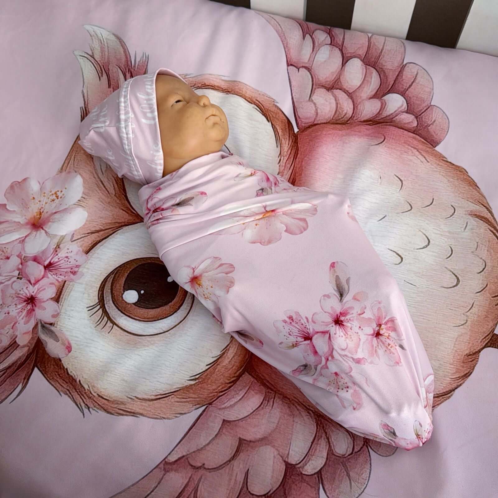 Cot Bedding - Pink Owl Set 02