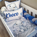 Cot Bedding - Blue Elephant Set 06 baby boy nursery linen set South Africa