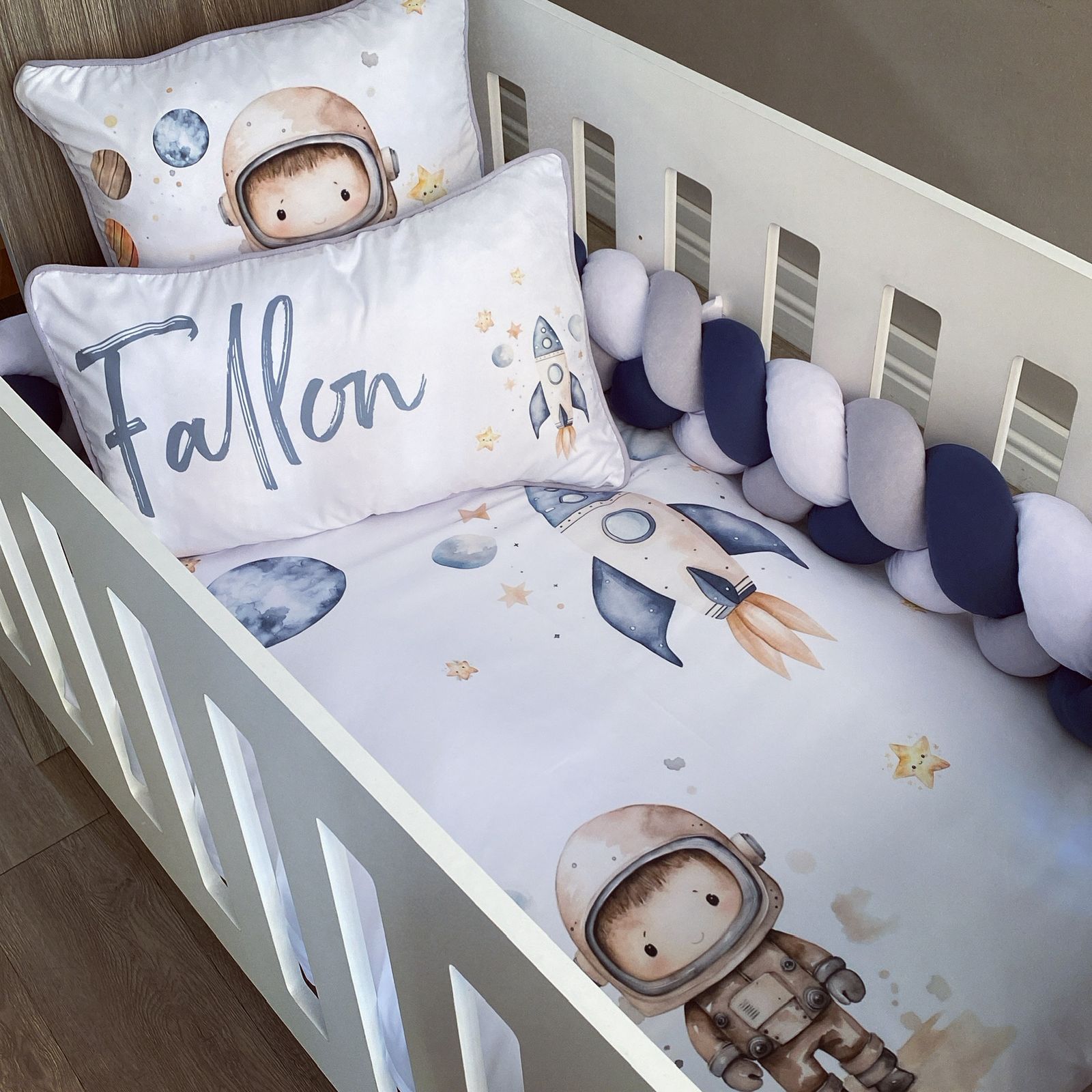 Cot Bedding - Blue Space Set 02 baby boy nursery linen set South Africa