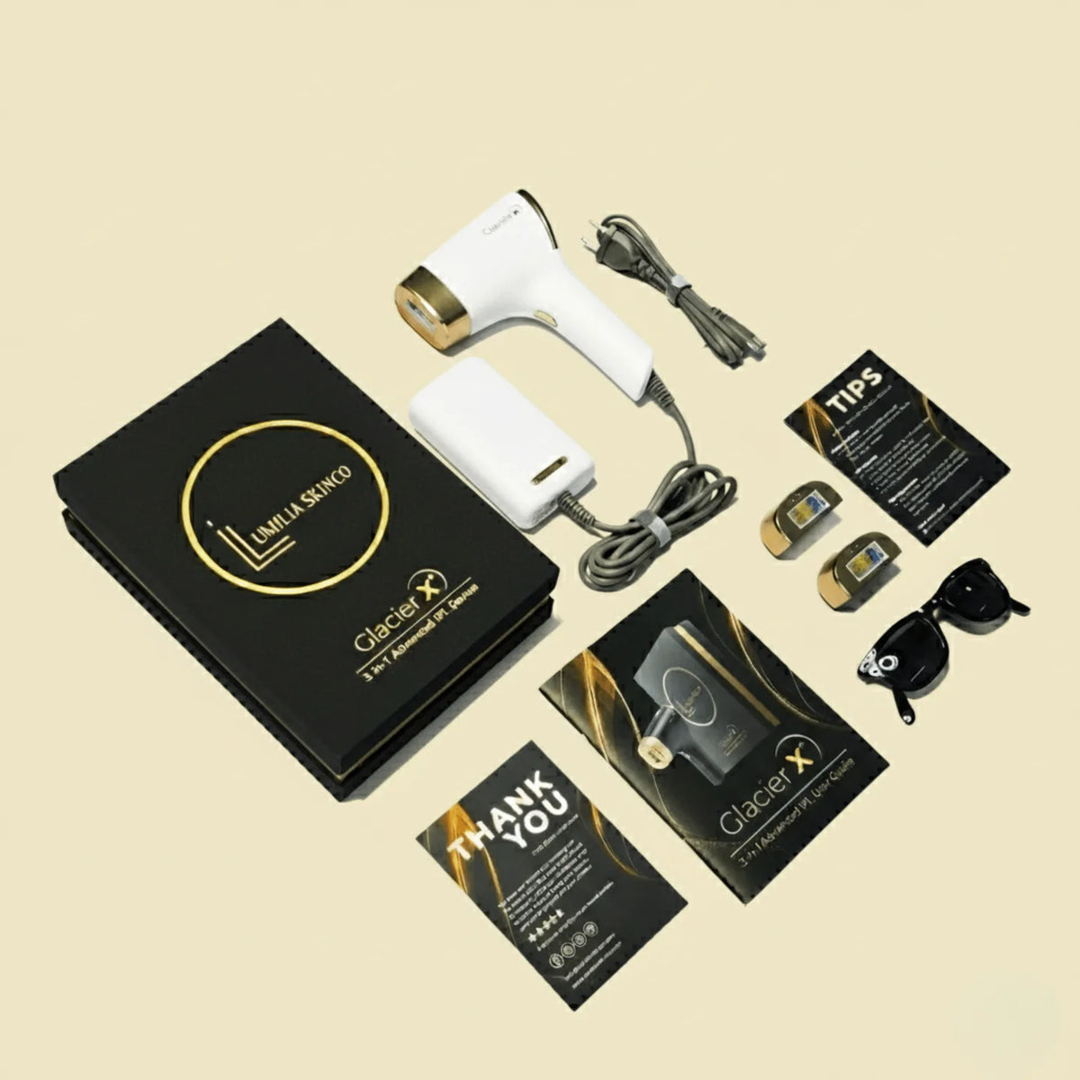 Lumilia GlacierX™ 3 in 1 FrostX™ Sapphire Ice Cooling IPL Laser – White