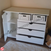 Large Compactum With Split Baskets White - Half Moon Cut Outs B0297