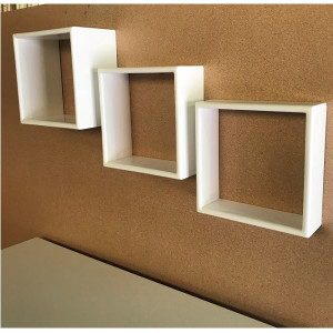 3 Square Wooden Boxes B0328