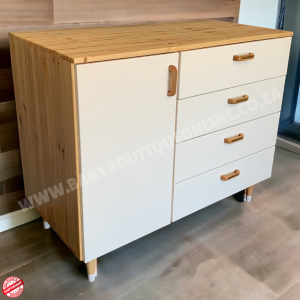 Zoe White & Pine Compactum 4 Drawer B0392