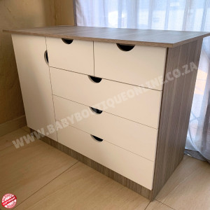 Large Compactum 5 Drawer White & Cascade B0374