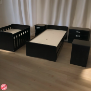 5-in-1 Cot - Supawood MDF Burgundy B0210